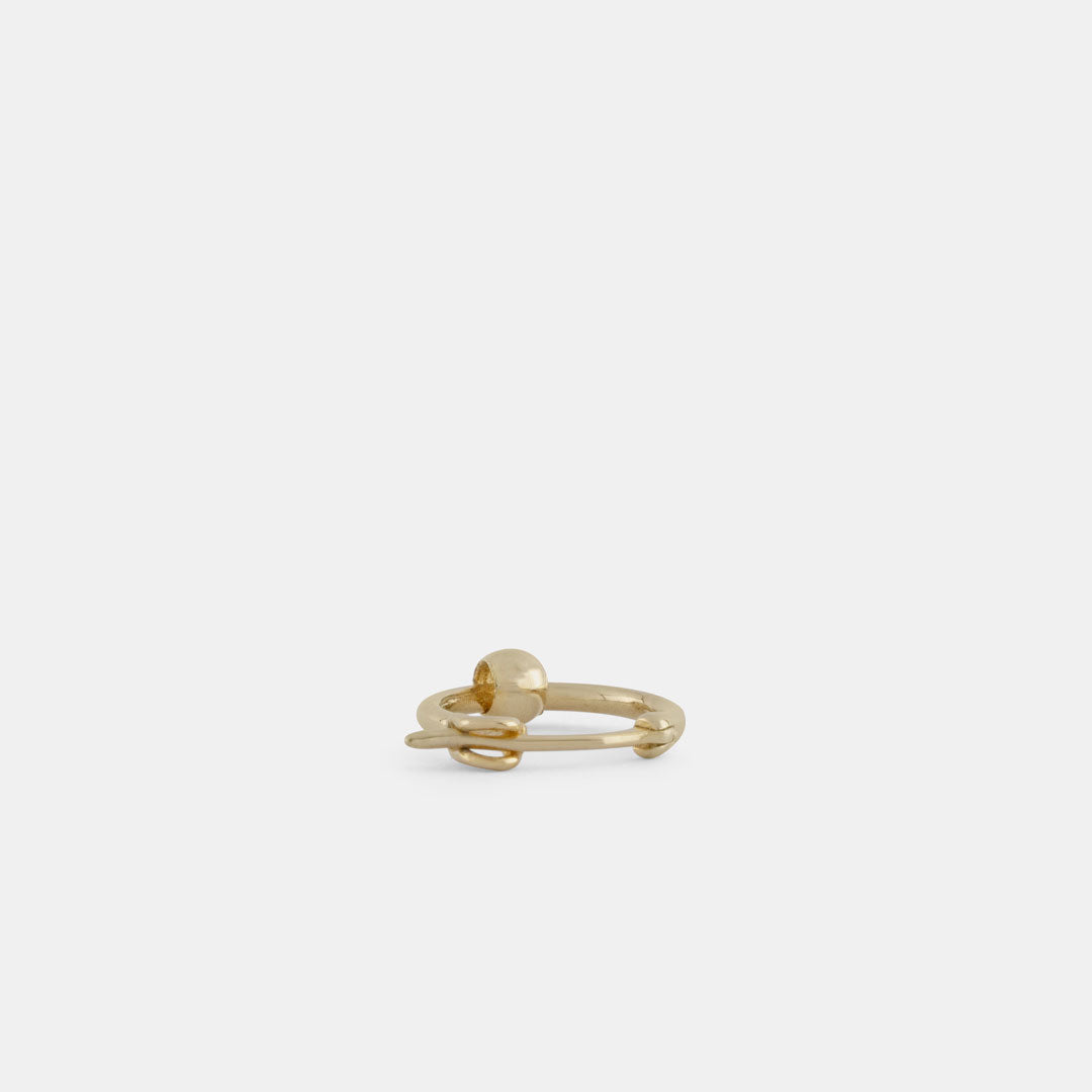 Gold Plated Silver Ball Hoop Earring