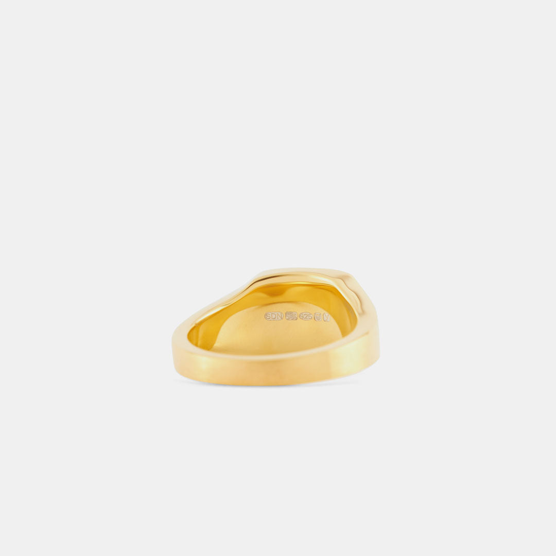 Gold Brushed Cushion Ring