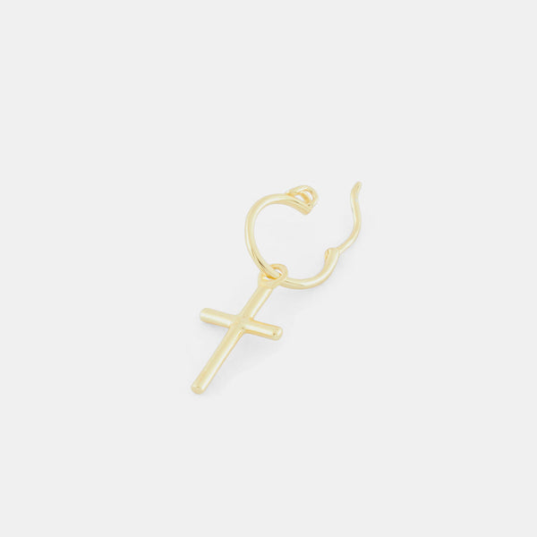 Gold Plated Silver Cross Earring - Serge DeNimes