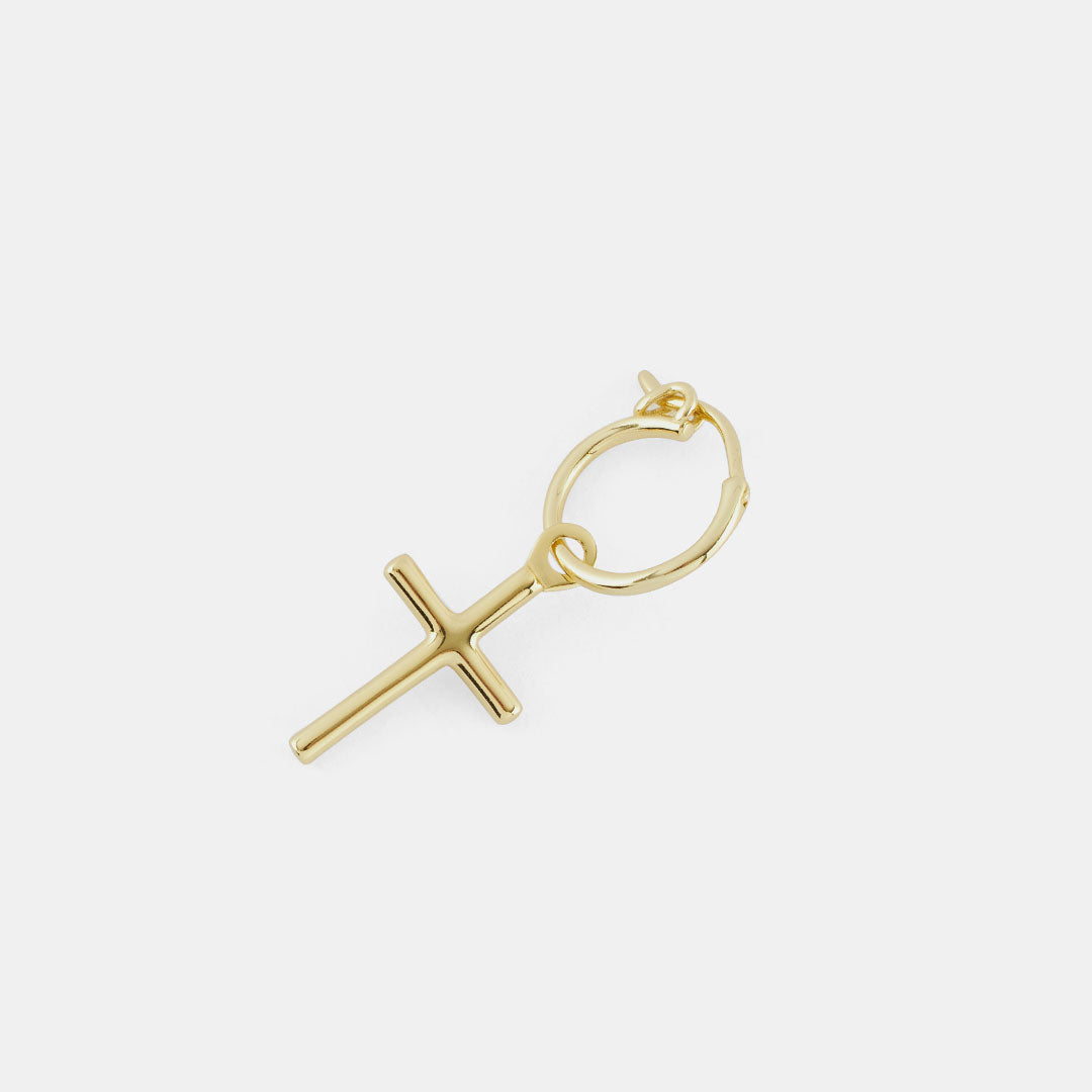 Gold Plated Silver Cross Earring - Serge DeNimes