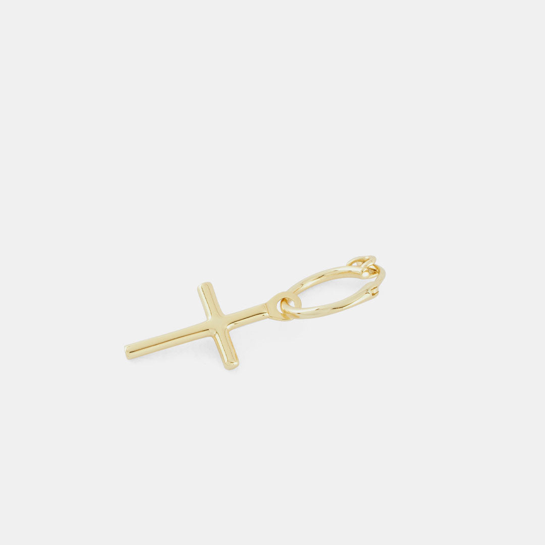 Gold Plated Silver Cross Earring - Serge DeNimes