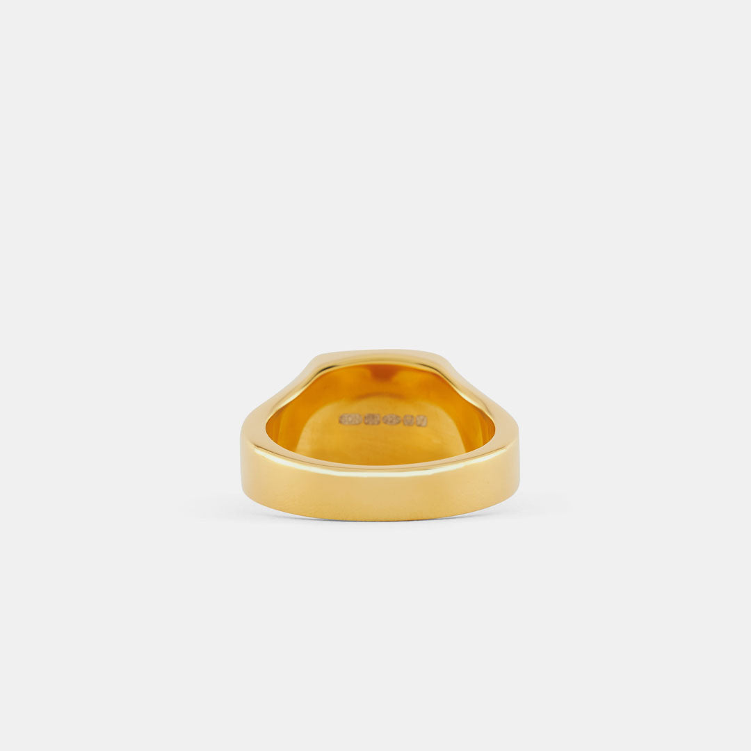 Gold Cushion Turquoise Ring