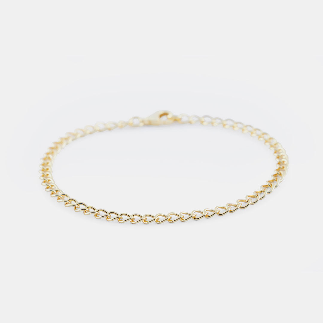 Gold Open Link Curb Chain Bracelet
