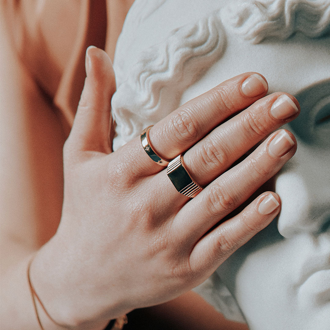 Gold Plated Silver Pyramid Ring Gold Plated Silver Pyramid Ring