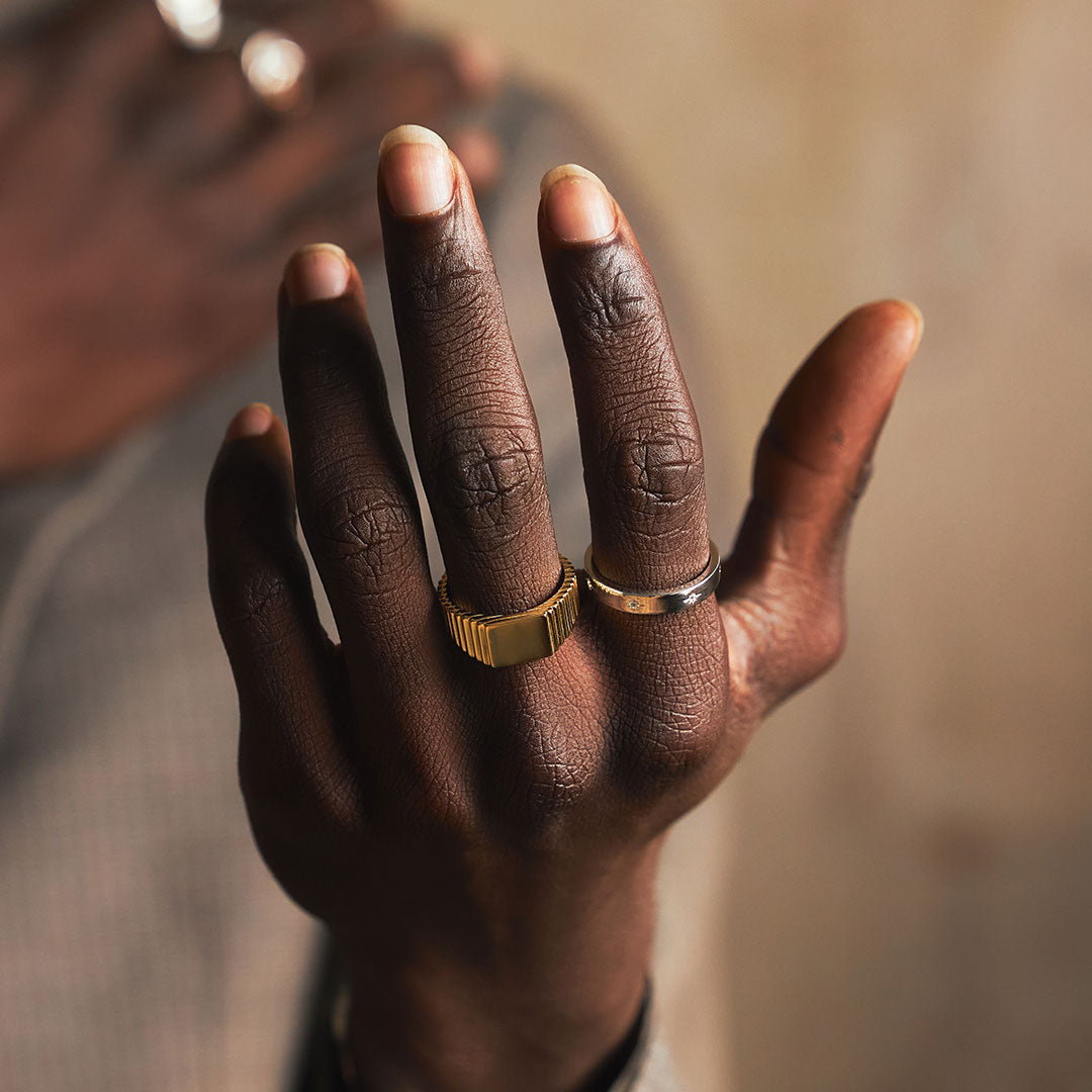 Gold Pyramid Ring