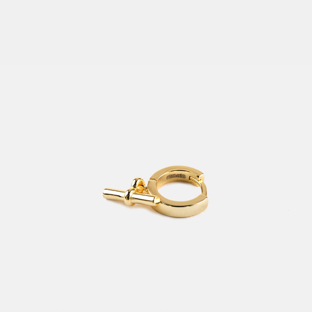 Gold T-Bar Earring