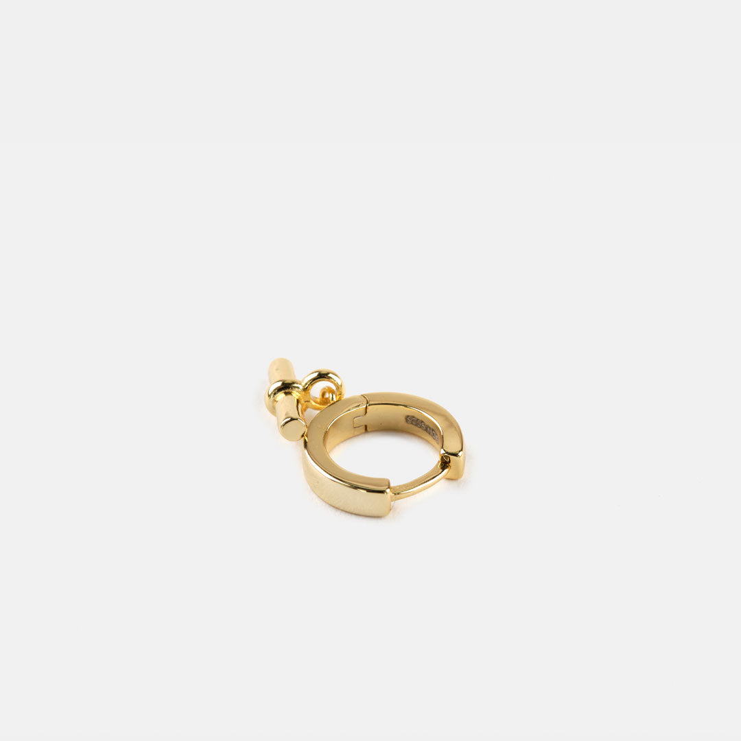 Gold Plated Silver T-Bar Earring