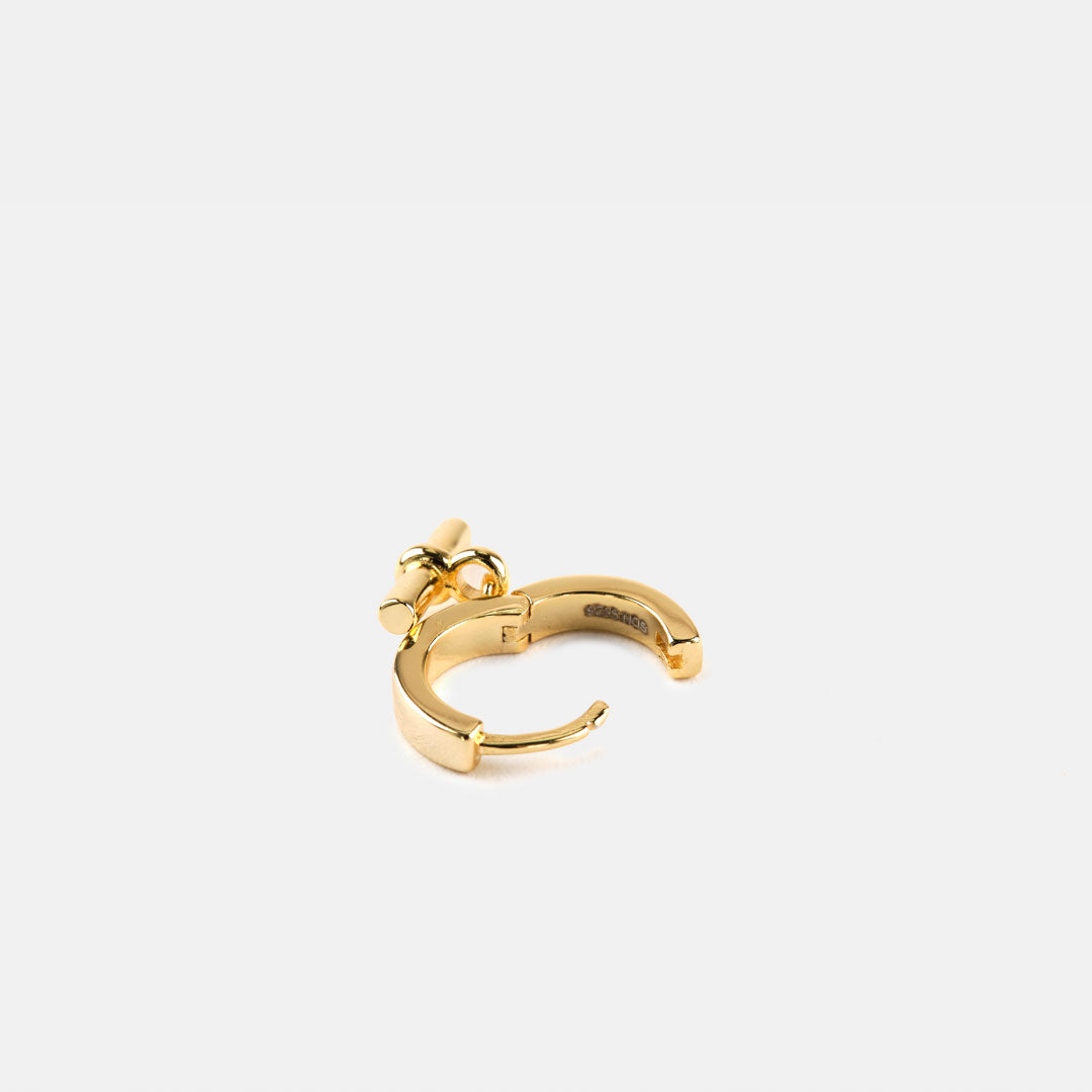 Gold Plated Silver T-Bar Earring
