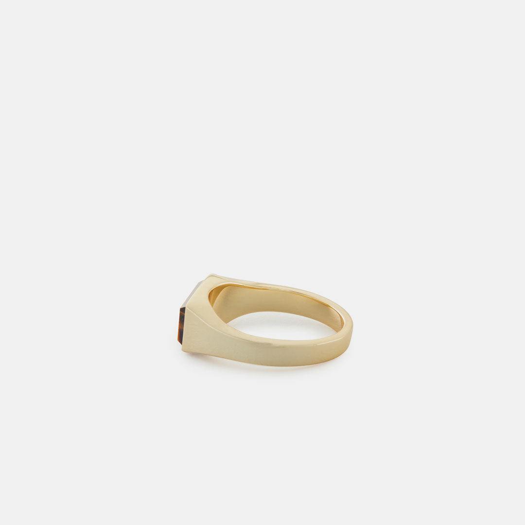 Gold Plated Silver Rectangle Tigers Eye Ring Gold Plated Silver Rectangle Tigers Eye Ring