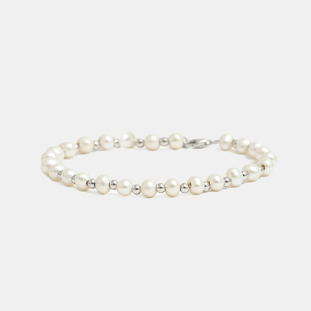 Silver Pearl Bead Bracelet Silver Pearl Bead Bracelet - Serge DeNimes