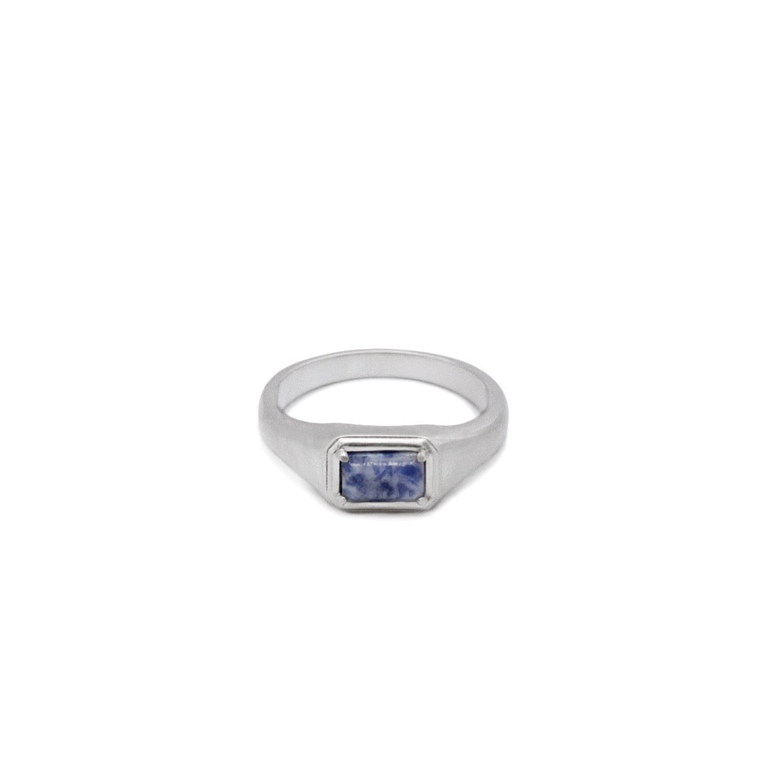 Silver Blue Jasper Ring | 925 Sterling Silver | Serge DeNimes