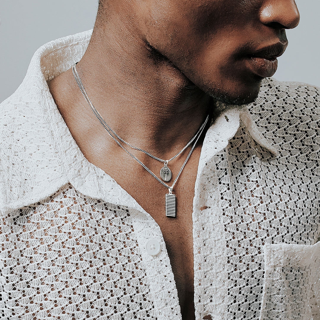 Silver Column Necklace
