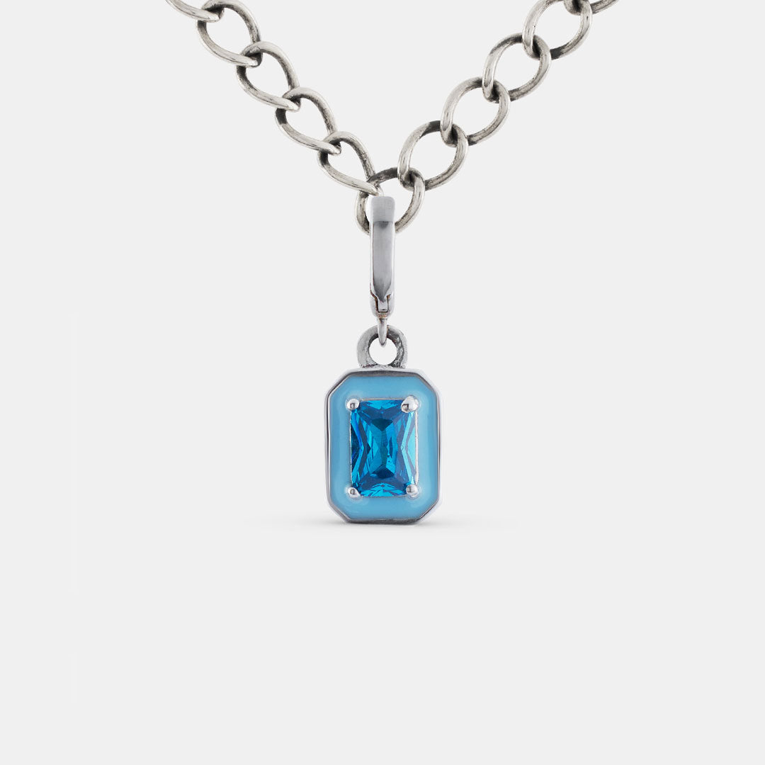 Silver Blue Blush Charm