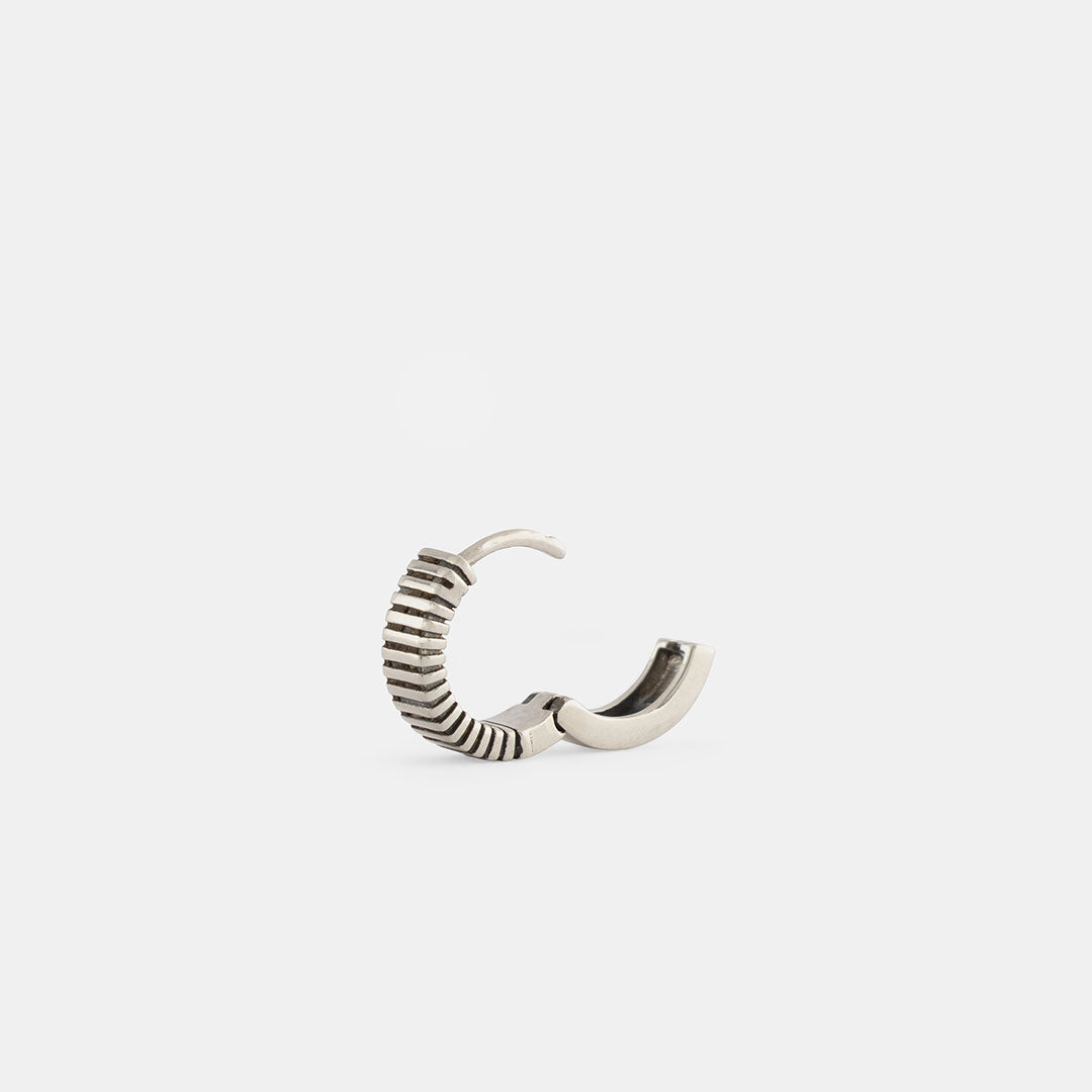 Silver Column Hoop Earring Silver Column Hoop Earring
