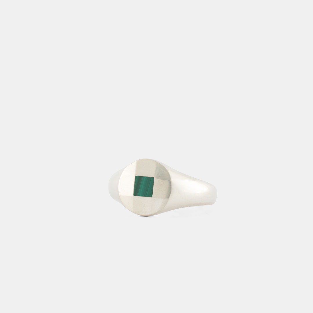 Silver Control Malachite Ring