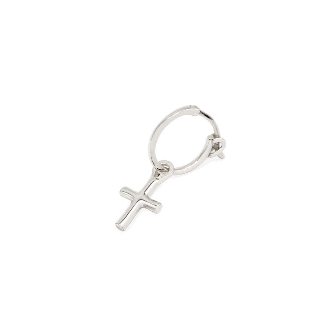 Silver Cross Pendant Earring | 925 Sterling Silver | Serge DeNimes