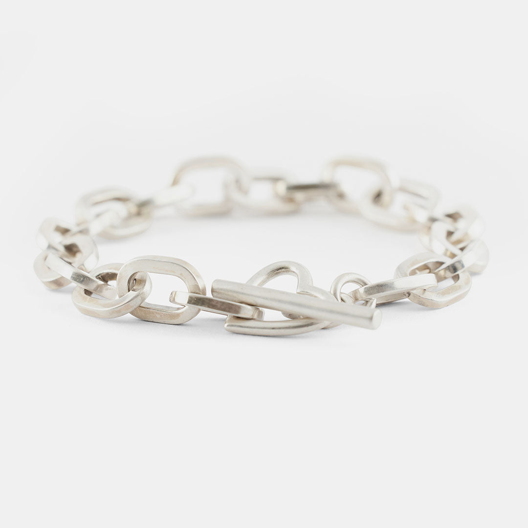 Silver Heart T-Bar Bracelet