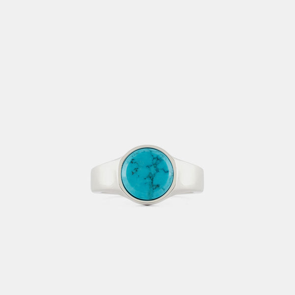 Silver Round Turquoise Ring