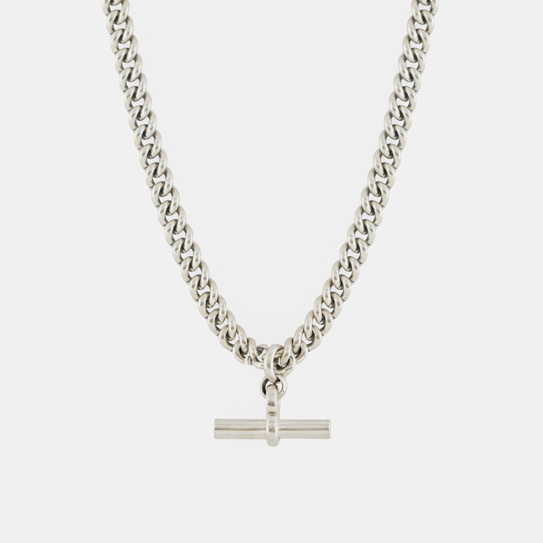 Silver Curb T-Bar Necklace – Serge DeNimes