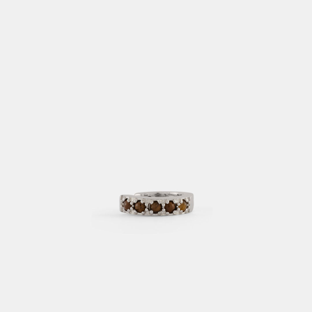 Silver Tigers Eye Hoop Earring Silver Tigers Eye Hoop Earring