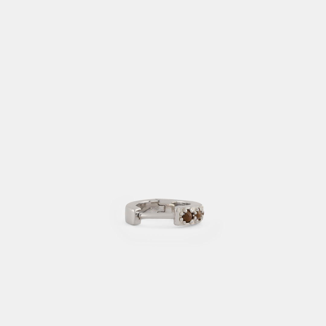Silver Tigers Eye Hoop Earring Silver Tigers Eye Hoop Earring