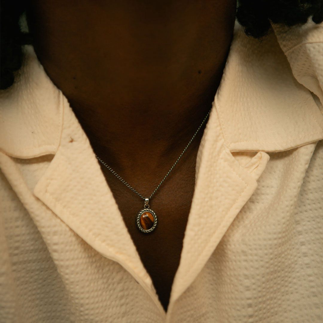 Silver Tigers Eye Necklace Silver Tigers Eye Necklace