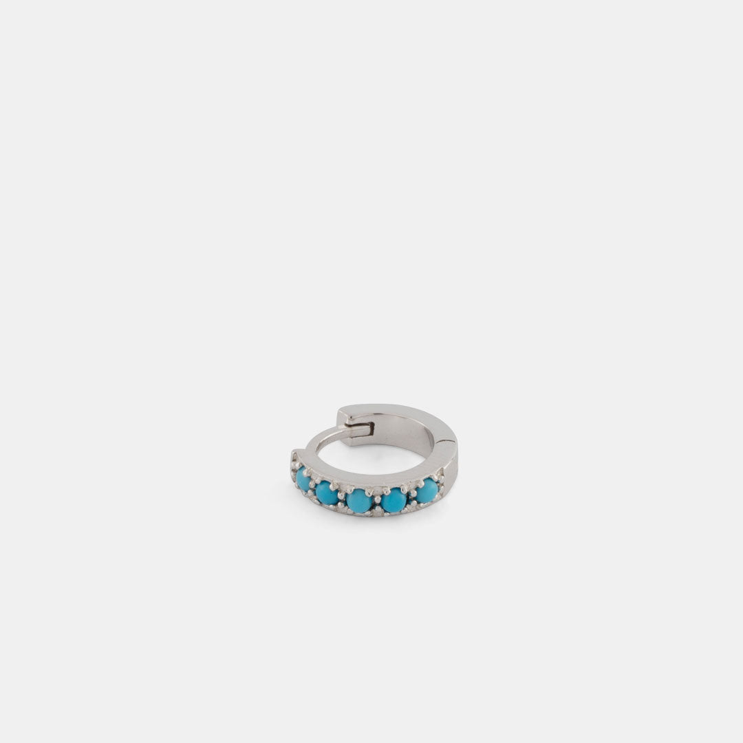 Silver Turquoise Hoop Earring Silver Turquoise Hoop Earring