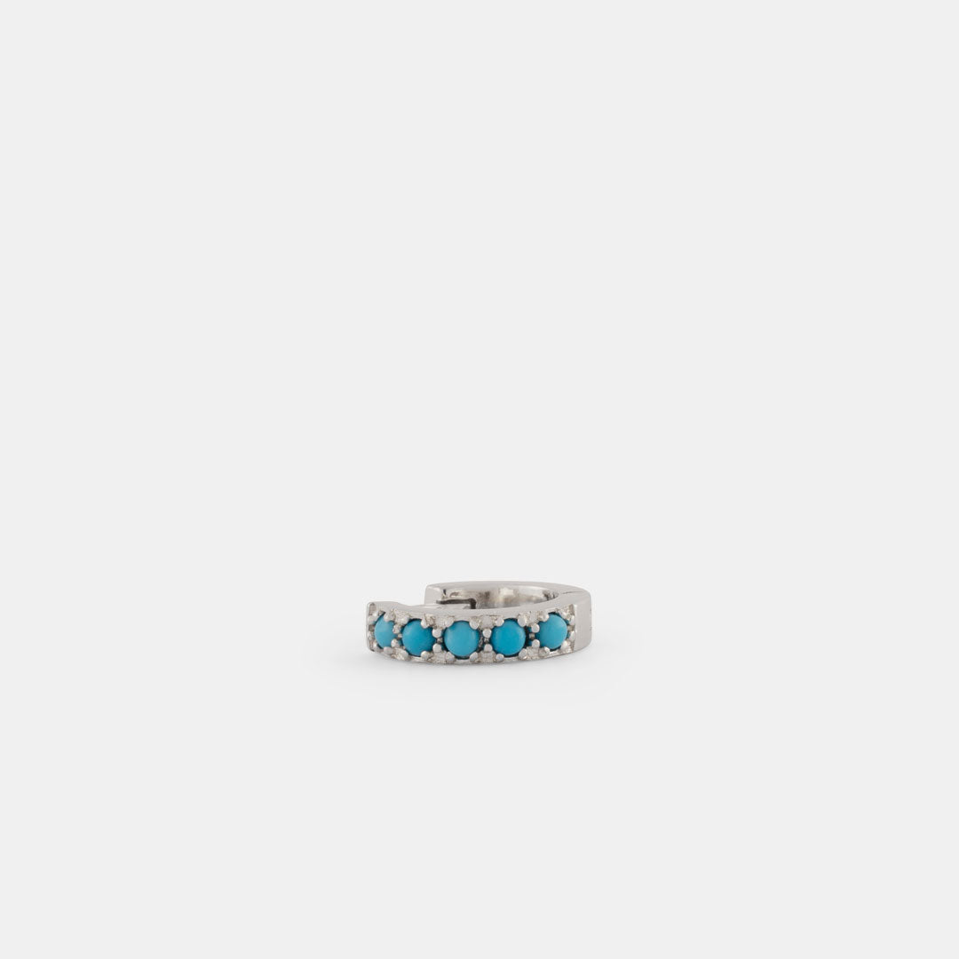 Silver Turquoise Hoop Earring Silver Turquoise Hoop Earring
