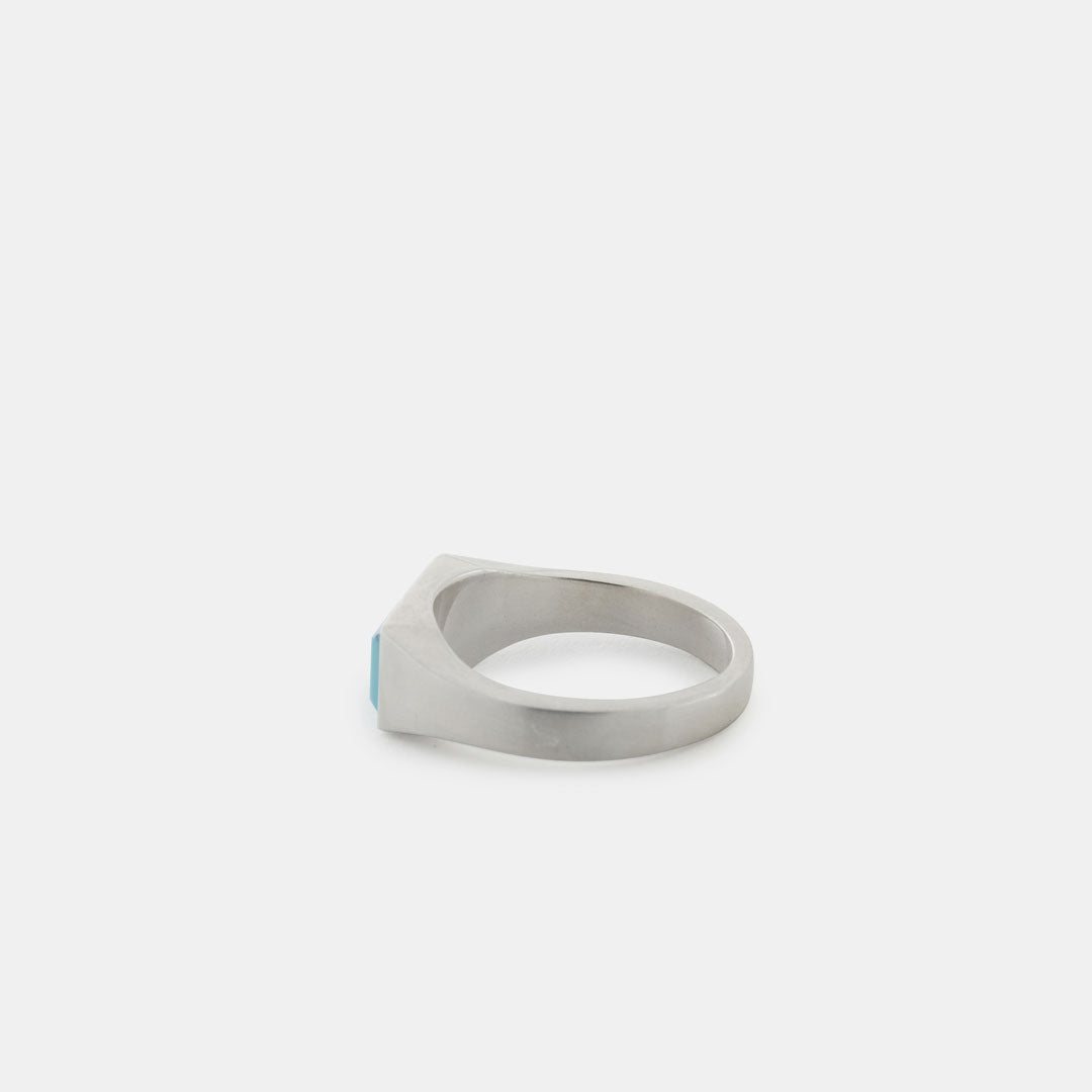 Silver Rectangle Turquoise Ring Silver Rectangle Turquoise Ring