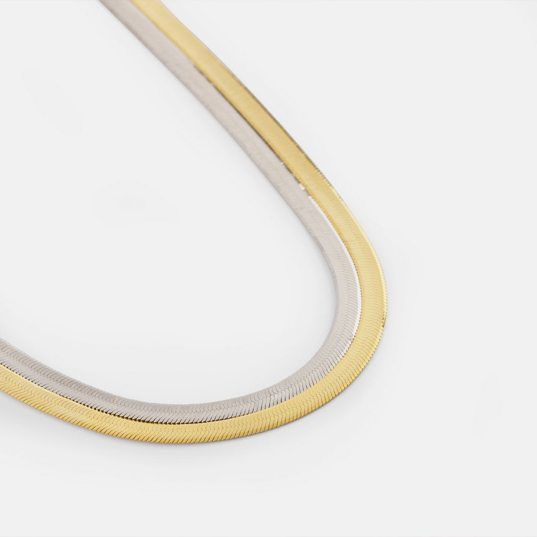 Gold Plated Silver Flat Snake Chain