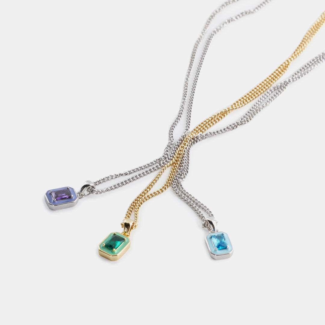 Gold Plated Silver Green Blush Necklace - Limited Edition Gold Plated Silver Green Blush Necklace - Limited Edition - Serge DeNimes