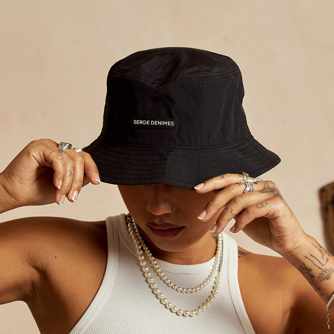 Black Logo Bucket Hat - Serge DeNimes