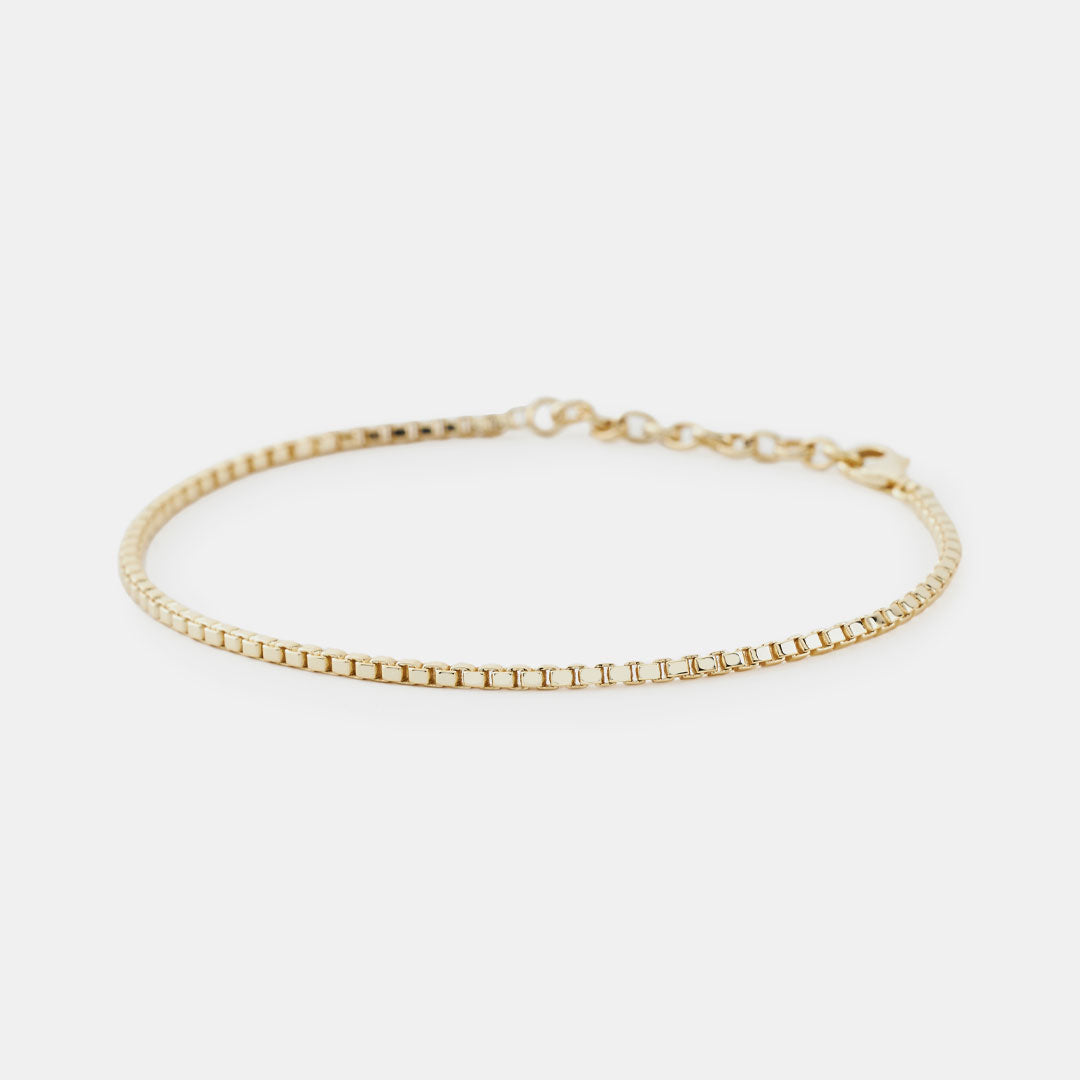 Gold Plated Silver Box Chain Bracelet Gold Plated Silver Box Chain Bracelet