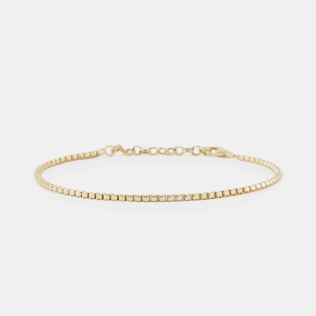 Gold Plated Silver Box Chain Bracelet Gold Plated Silver Box Chain Bracelet