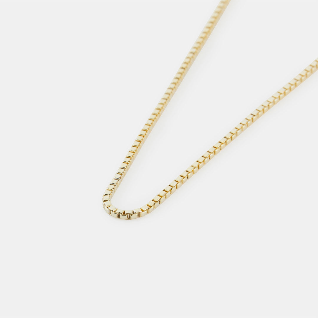 Gold Plated Silver Box Chain Necklace Gold Plated Silver Box Chain Necklace - Serge DeNimes