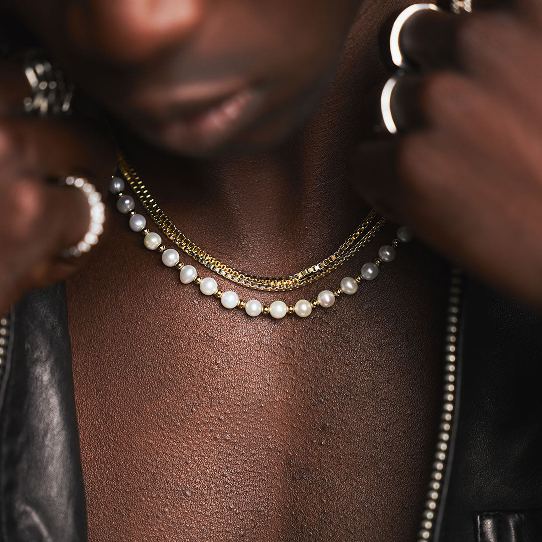 Gold Plated Silver Box Chain Necklace Gold Plated Silver Box Chain Necklace - Serge DeNimes