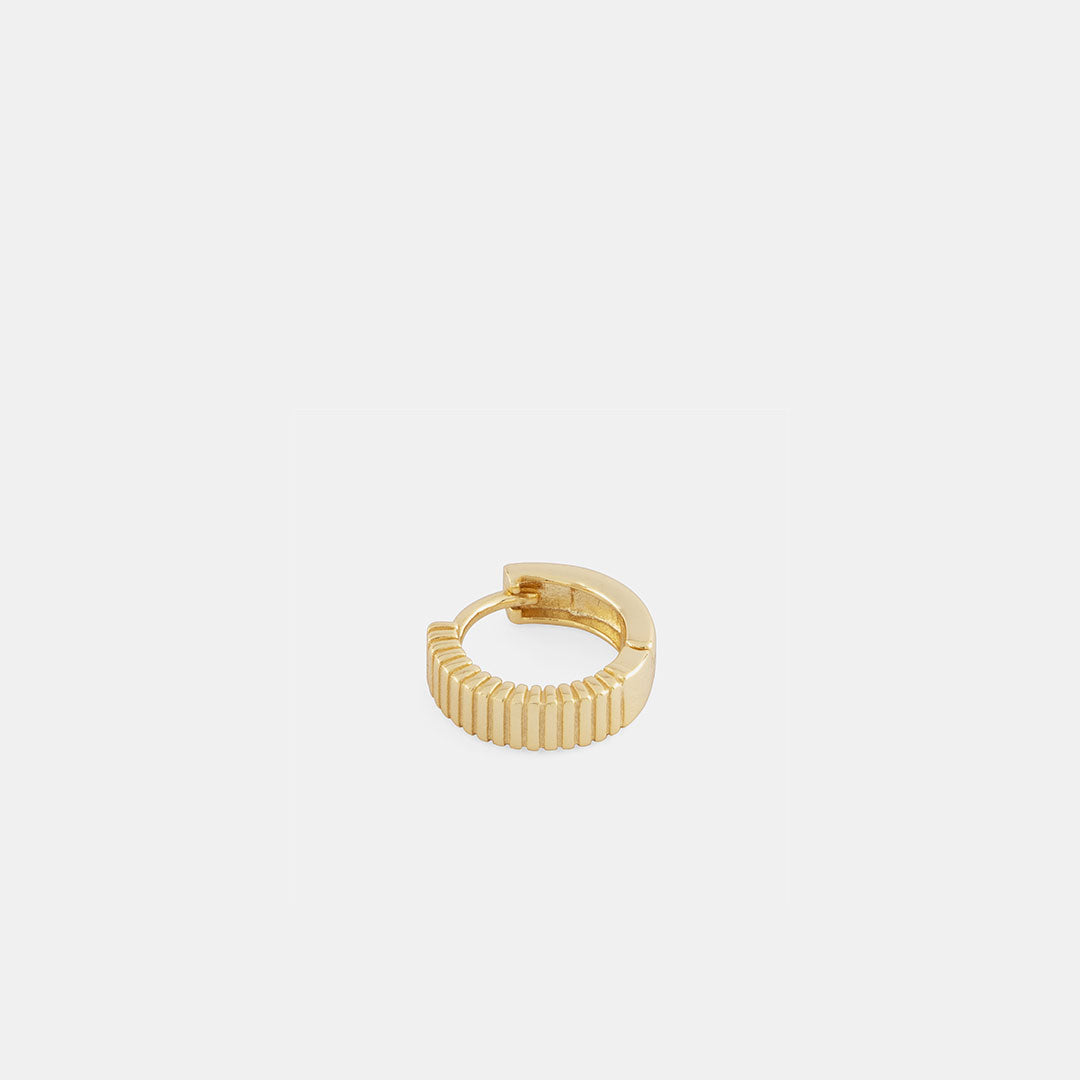 Gold Column Hoop Earring