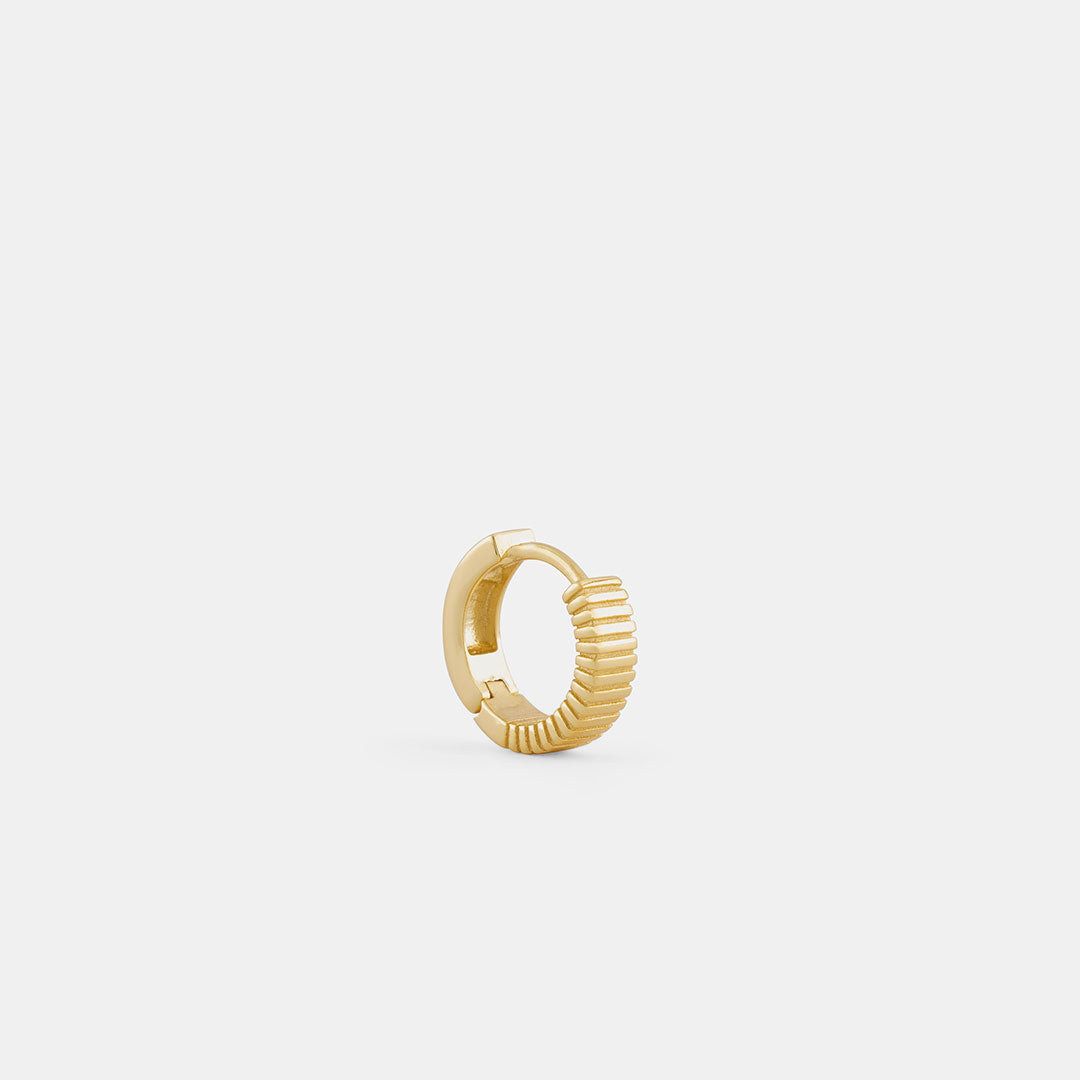 Gold Column Hoop Earring