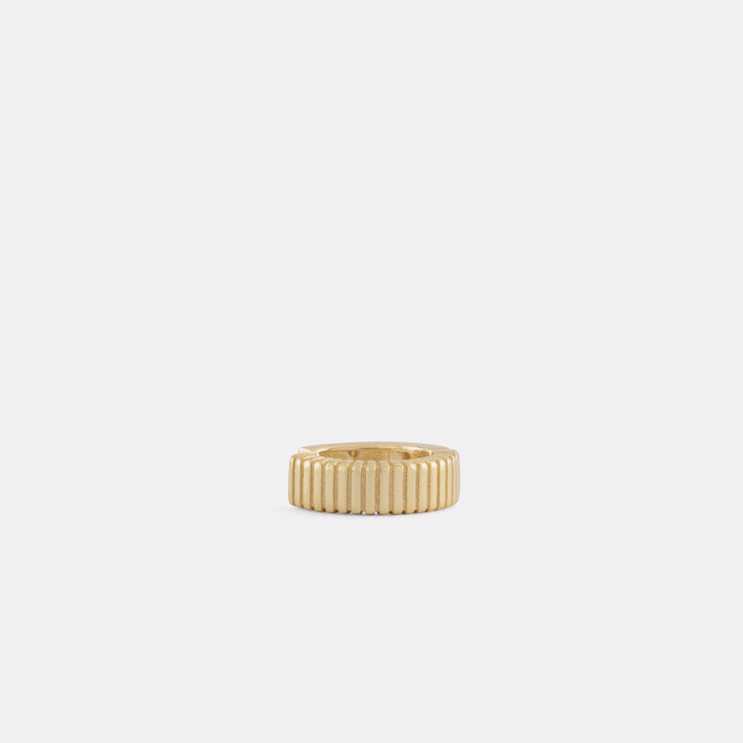 Gold Plated Silver Column Hoop Earring