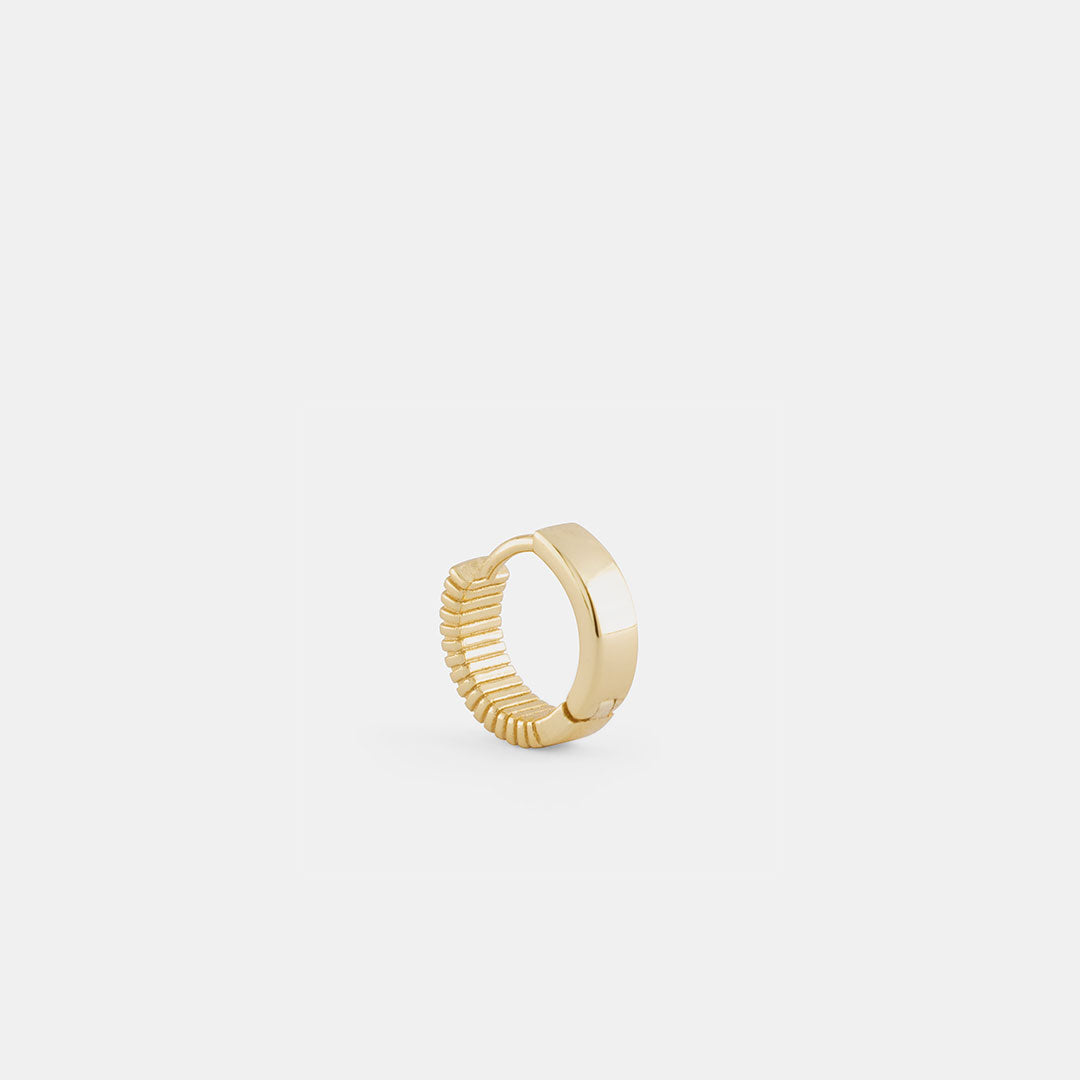 Gold Plated Silver Column Hoop Earring
