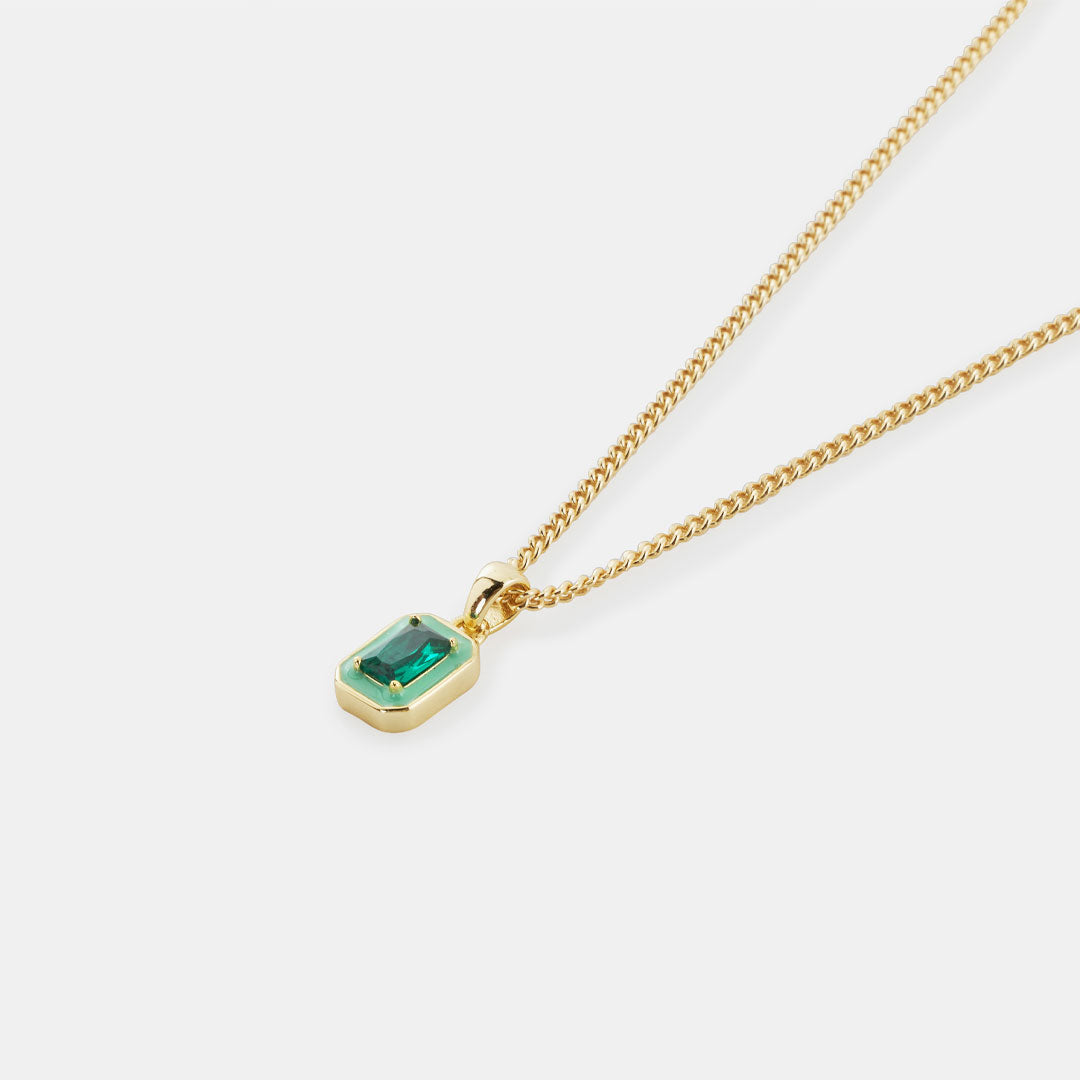 Gold Plated Silver Green Blush Necklace - Limited Edition - Serge DeNimes