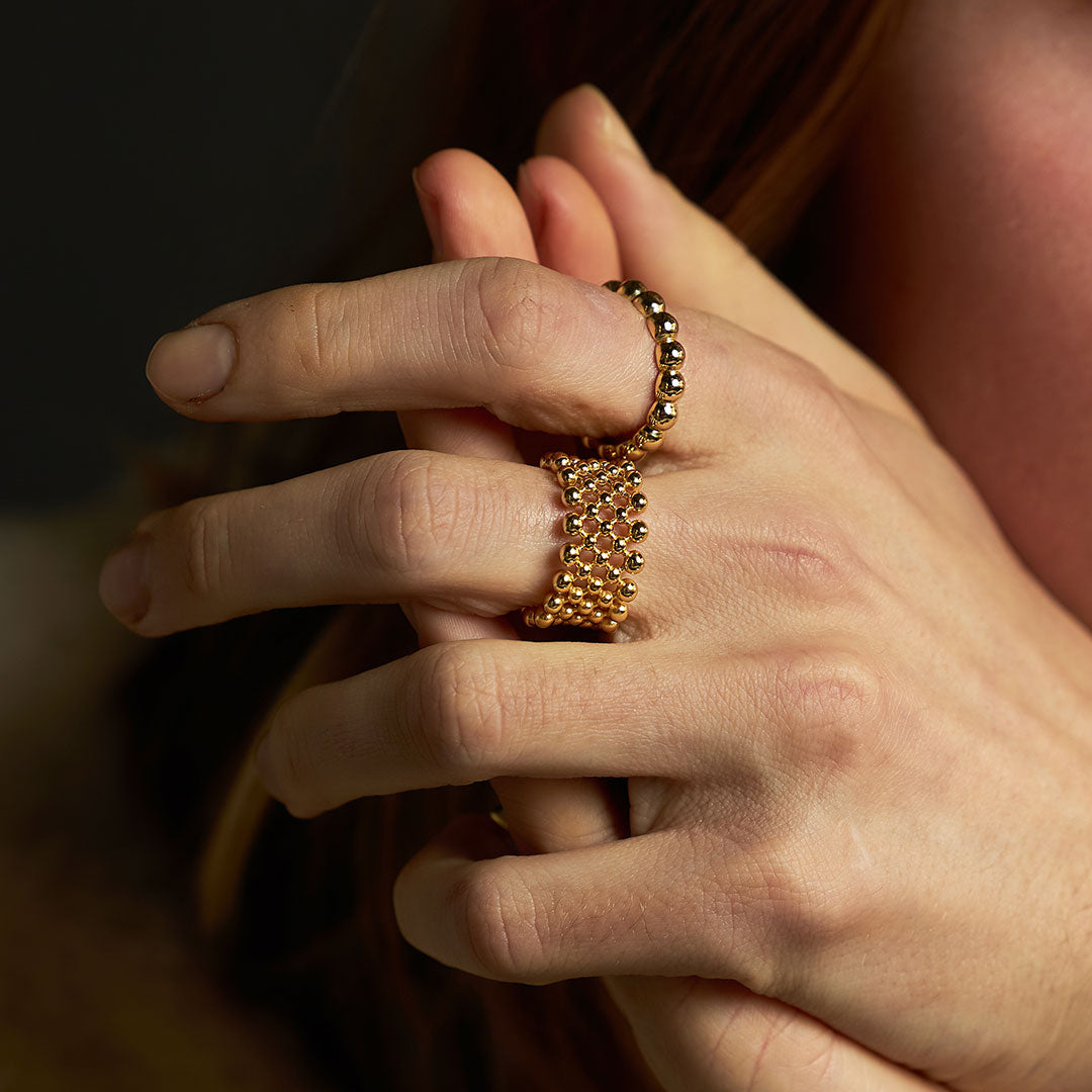 Gold Plated Silver Molecule Ring Gold Plated Silver Molecule Ring - Serge DeNimes
