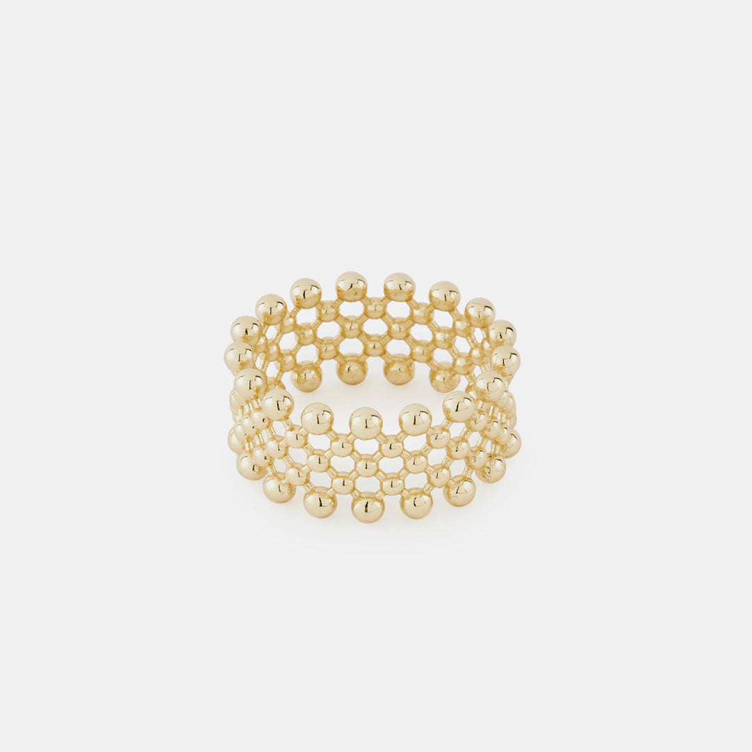 Gold Plated Silver Molecule Ring - Serge DeNimes