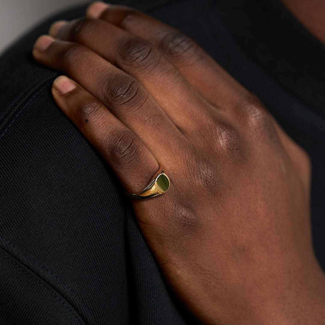 Gold Plated Silver Oval Signet Ring Gold Plated Silver Oval Signet Ring