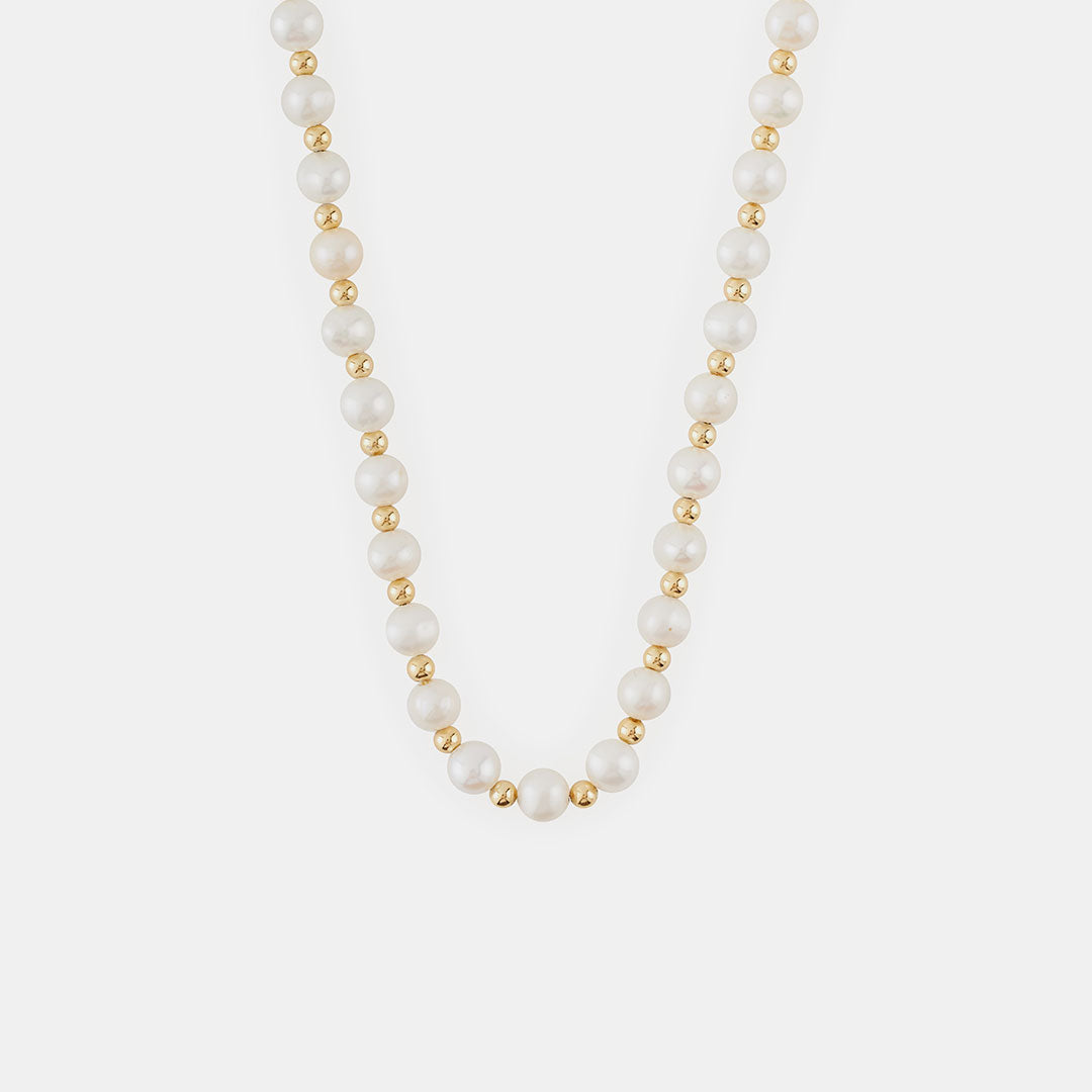 Gold Pearl Bead Necklace