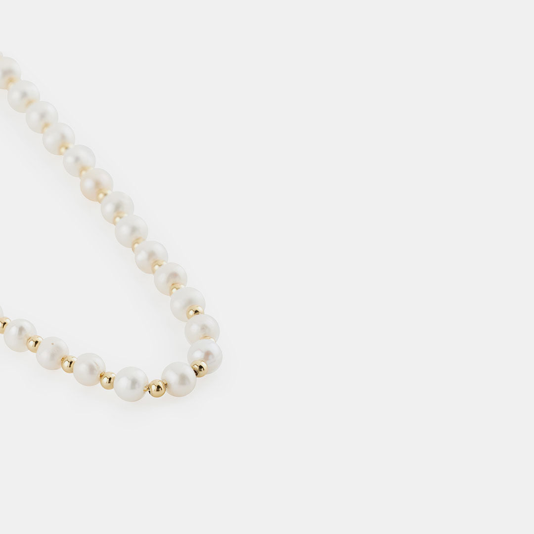 Gold Pearl Bead Necklace