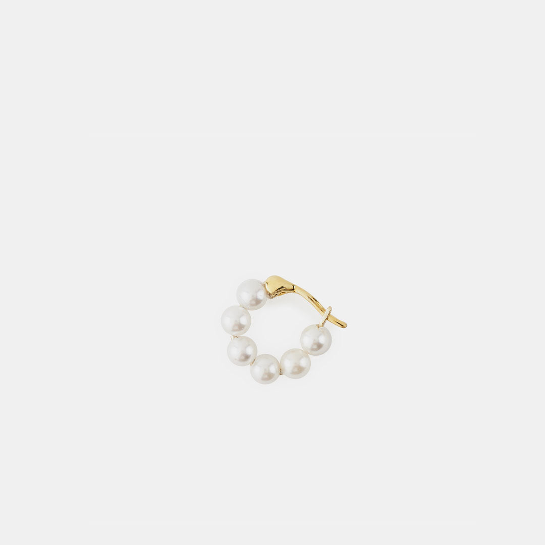 Gold Particle Hoop Earring