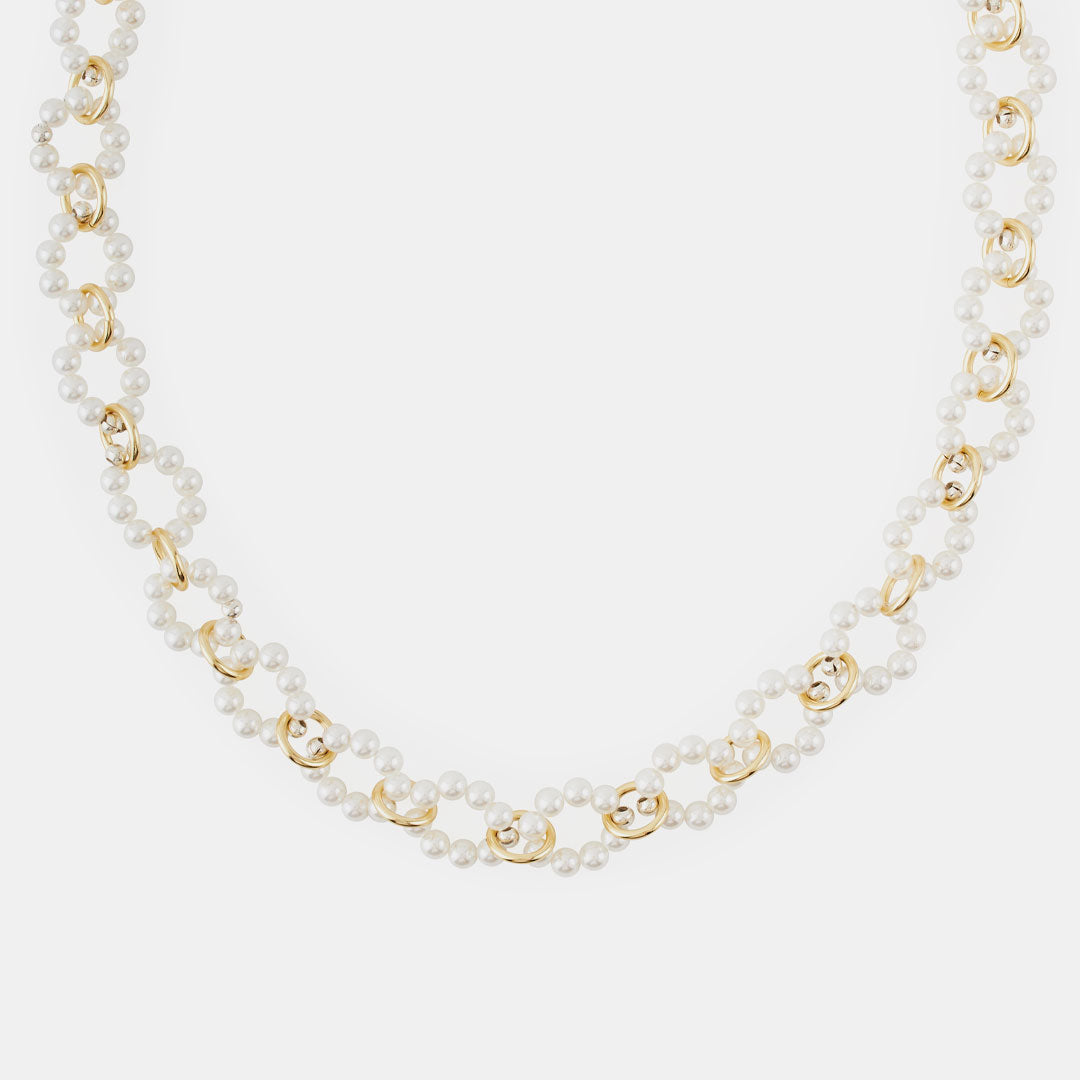 Gold Plated Silver Particle Necklace