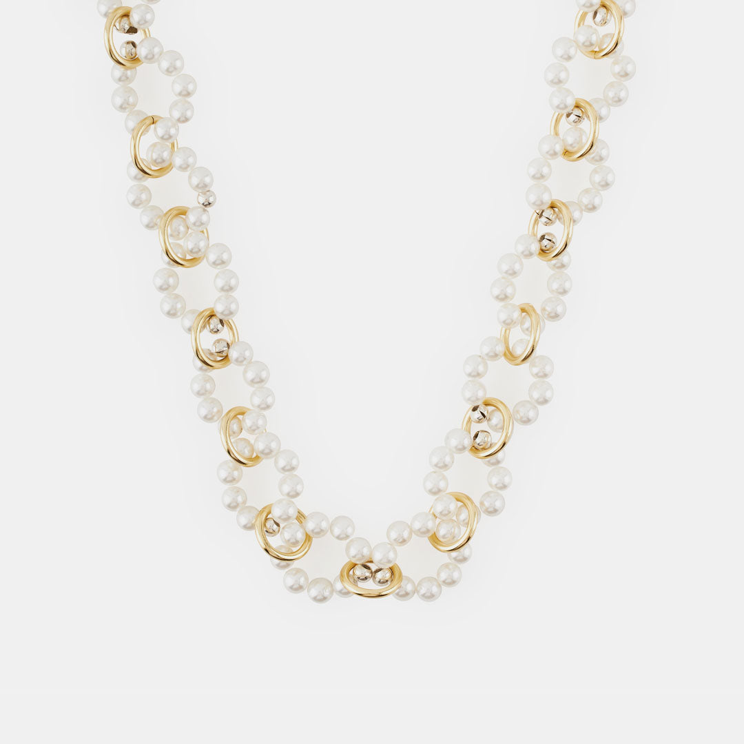 Gold Plated Silver Particle Necklace