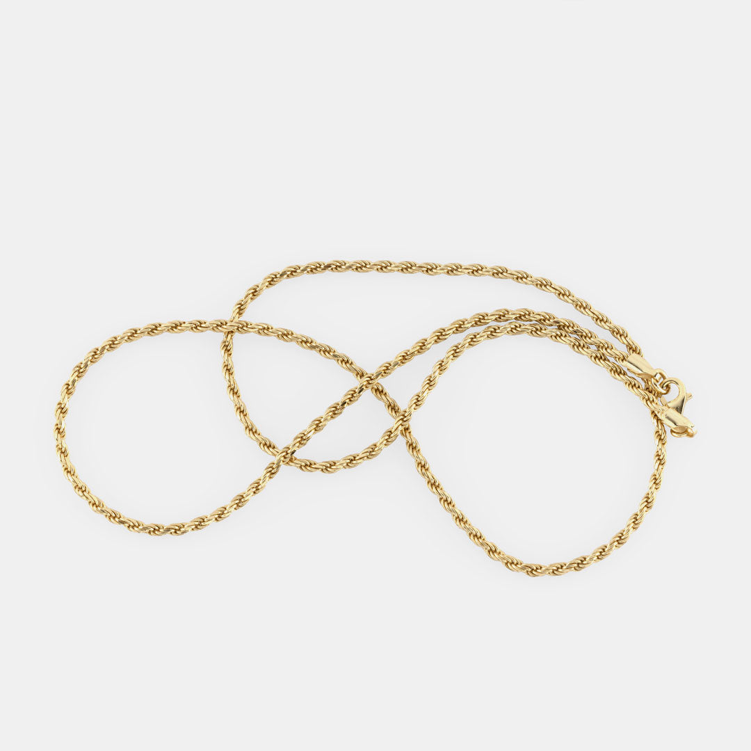 Gold Plated Silver Rope Necklace Gold Plated Silver Rope Necklace